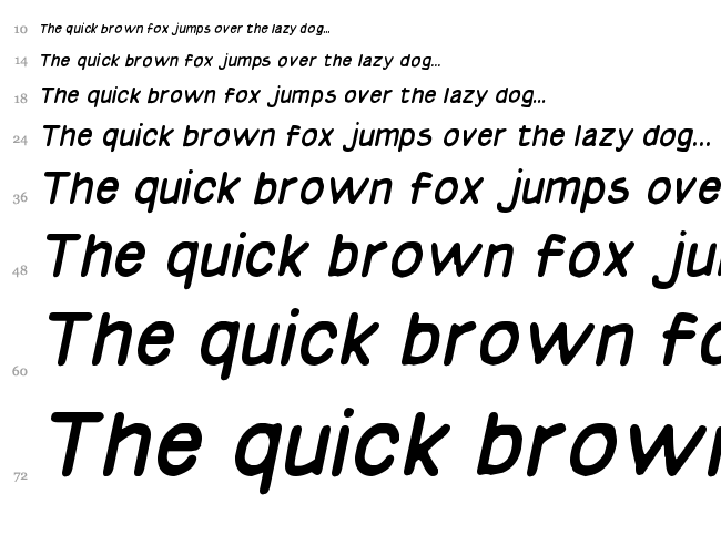 Basic Comical NC font waterfall